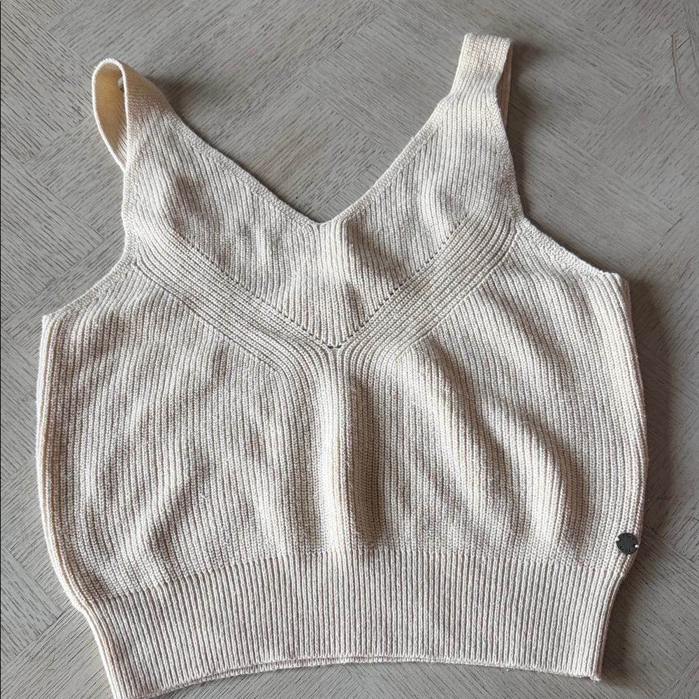 Roxy Cream Knit Crop Top